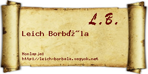 Leich Borbála névjegykártya